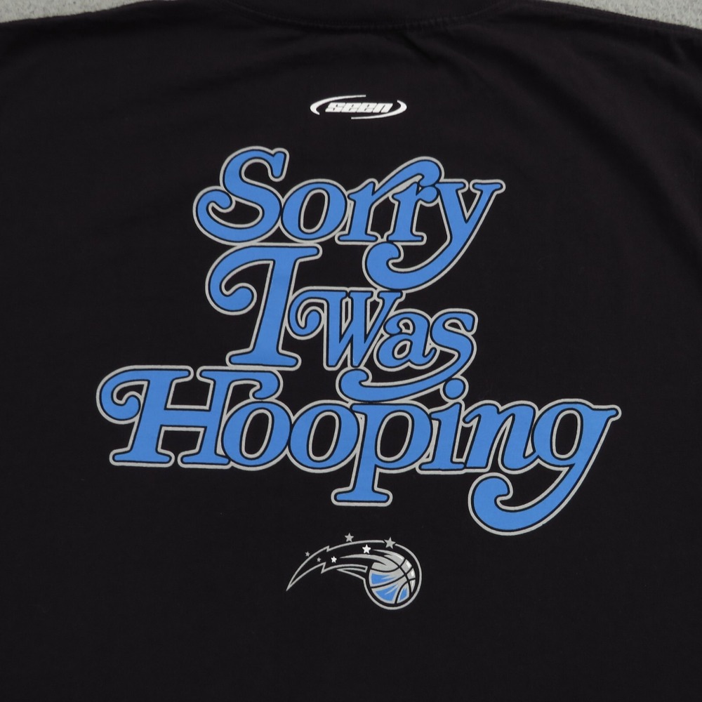 Orlando Magic Shirt Mens XXL Black Graphic Tee Seen Sorry I Was Hooping Collab